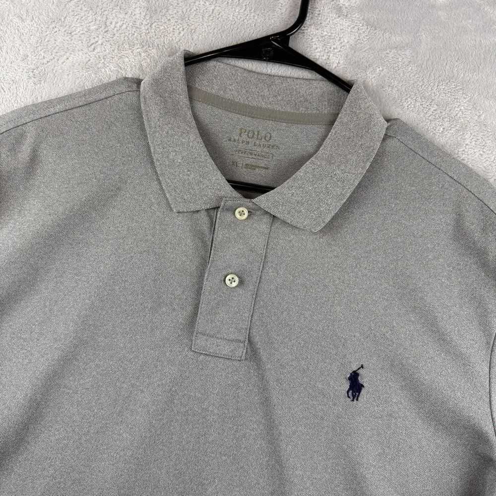 Polo Ralph Lauren Performance Polo Shirt Mens XL Gray Golf Pique Wicking